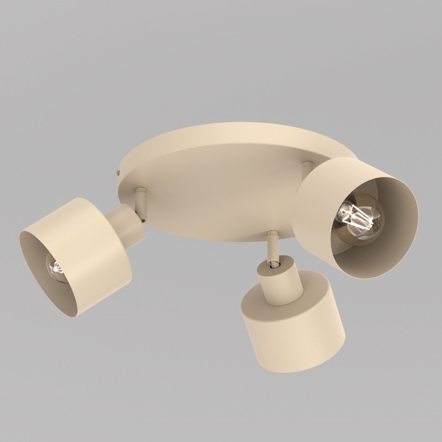 Spotlampa PARKLA 3xE27/15W/230V beige