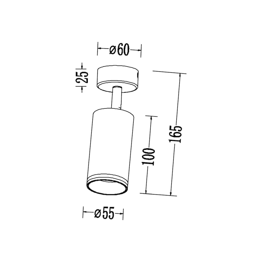 Spotlampa PIPE 1xGU10/10W/230V vit