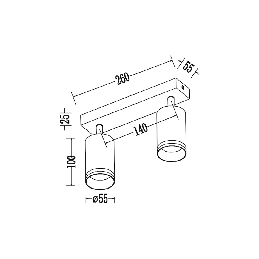 Spotlampa PIPE 2xGU10/10W/230V, vit