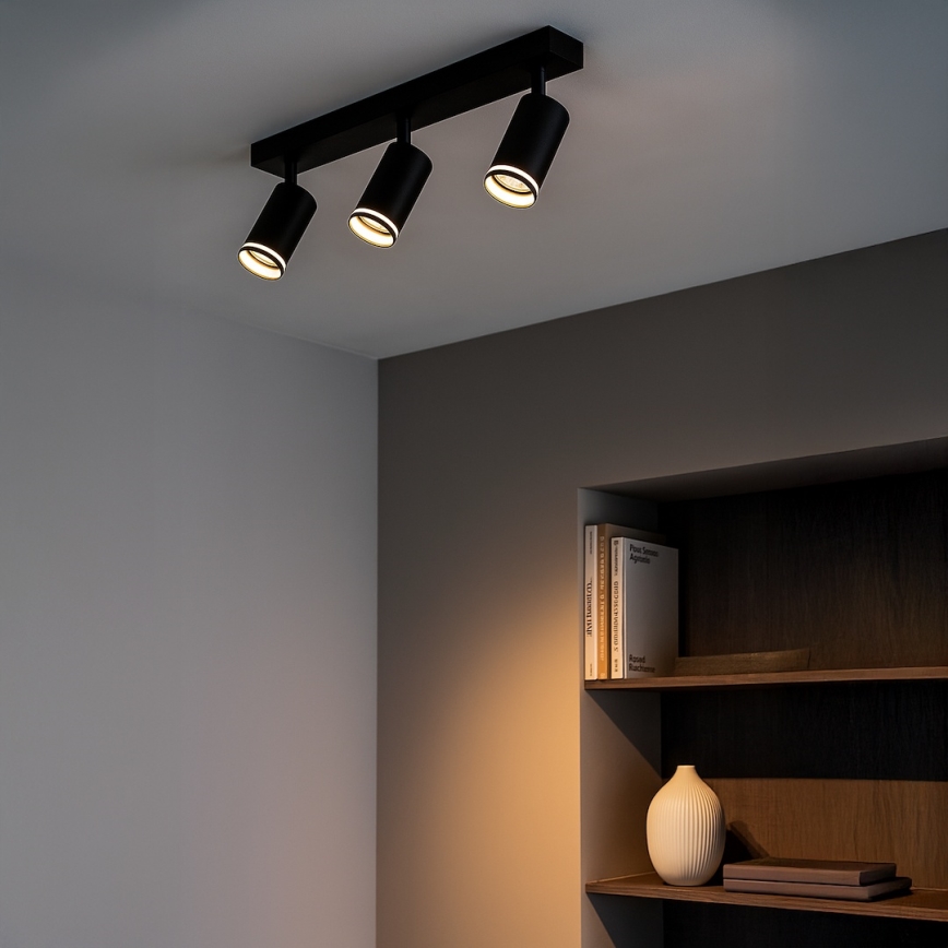 Spotlampa PIPE 3xGU10/10W/230V svart