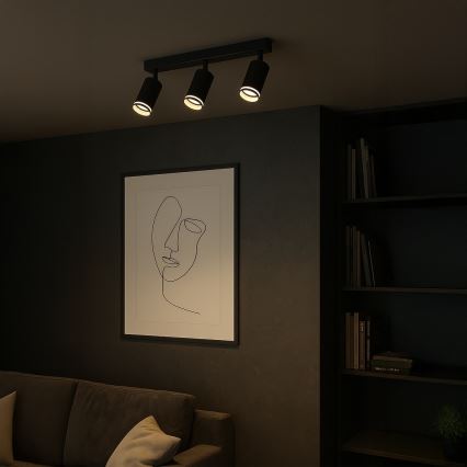 Spotlampa PIPE 3xGU10/10W/230V svart