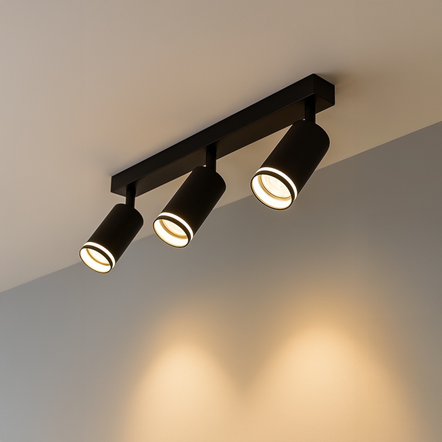 Spotlampa PIPE 3xGU10/10W/230V svart