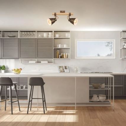 Spotlampa RETRO 2xE27/40W/230V brun