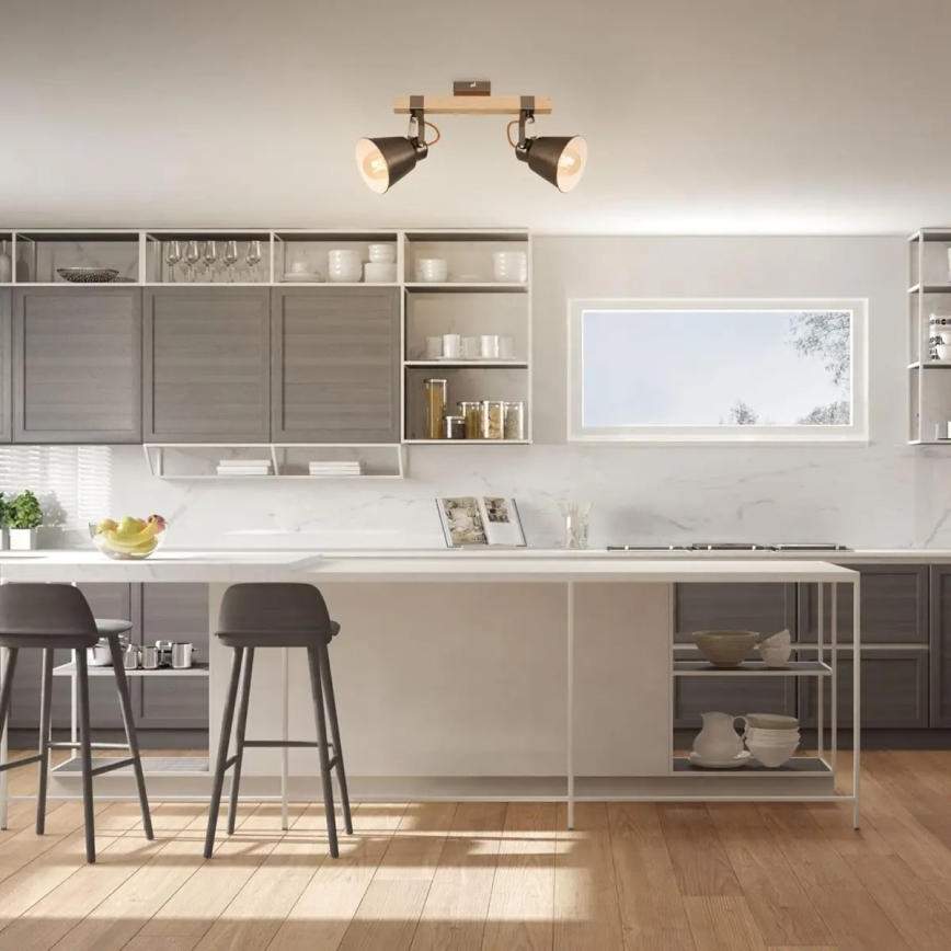 Spotlampa RETRO 2xE27/40W/230V brun