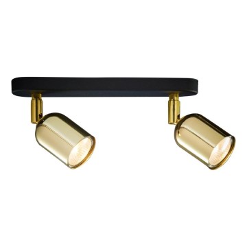 Spotlampa TOP 2xGU10/10W/230V svart/guld