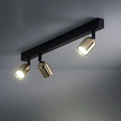 Spotlampa TOP 3xGU10/10W/230V svart/guld