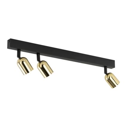 Spotlampa TOP 3xGU10/10W/230V svart/guld