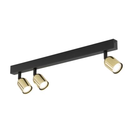 Spotlampa TOP 3xGU10/10W/230V svart/guld