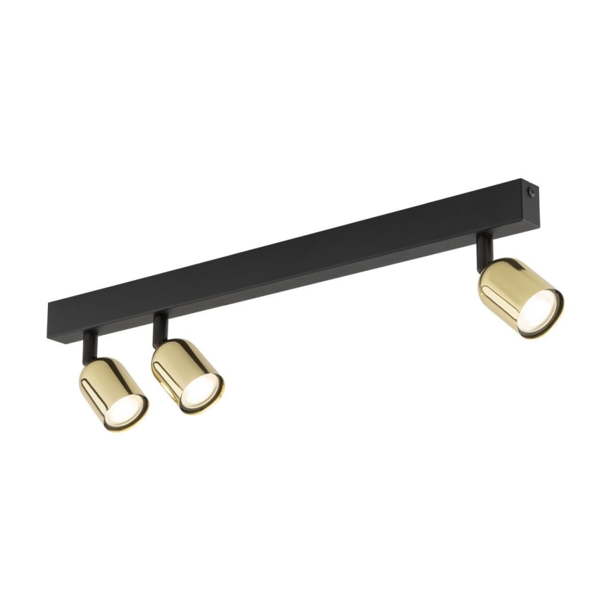 Spotlampa TOP 3xGU10/10W/230V svart/guld