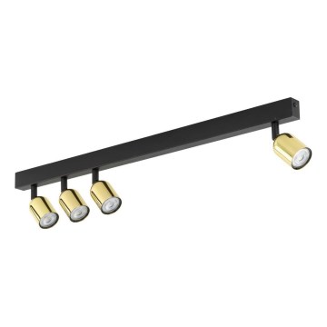 Spotlampa TOP 4xGU10/10W/230V svart/guld