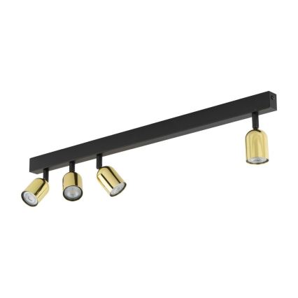 Spotlampa TOP 4xGU10/10W/230V svart/guld