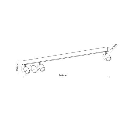 Spotlampa TOP 4xGU10/10W/230V svart/guld