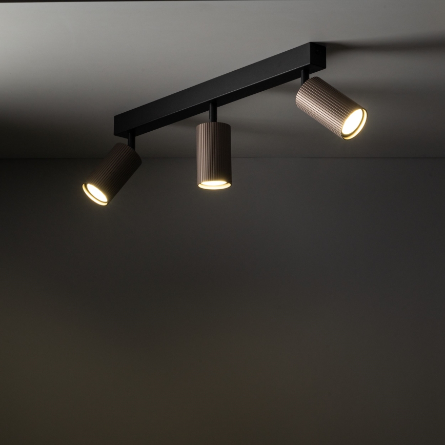 Spotlampa TUNE 3xGU10/10W/230V svart/brun