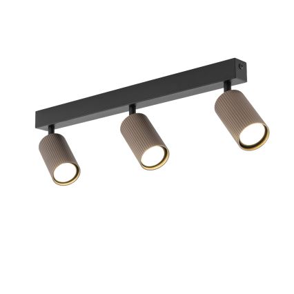 Spotlampa TUNE 3xGU10/10W/230V svart/brun