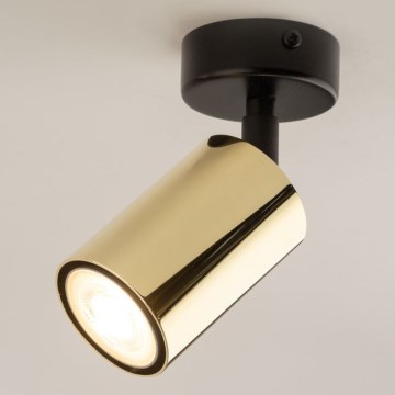 Spotlampa ZOOM 1xGU10/10W/230V mässing/svart