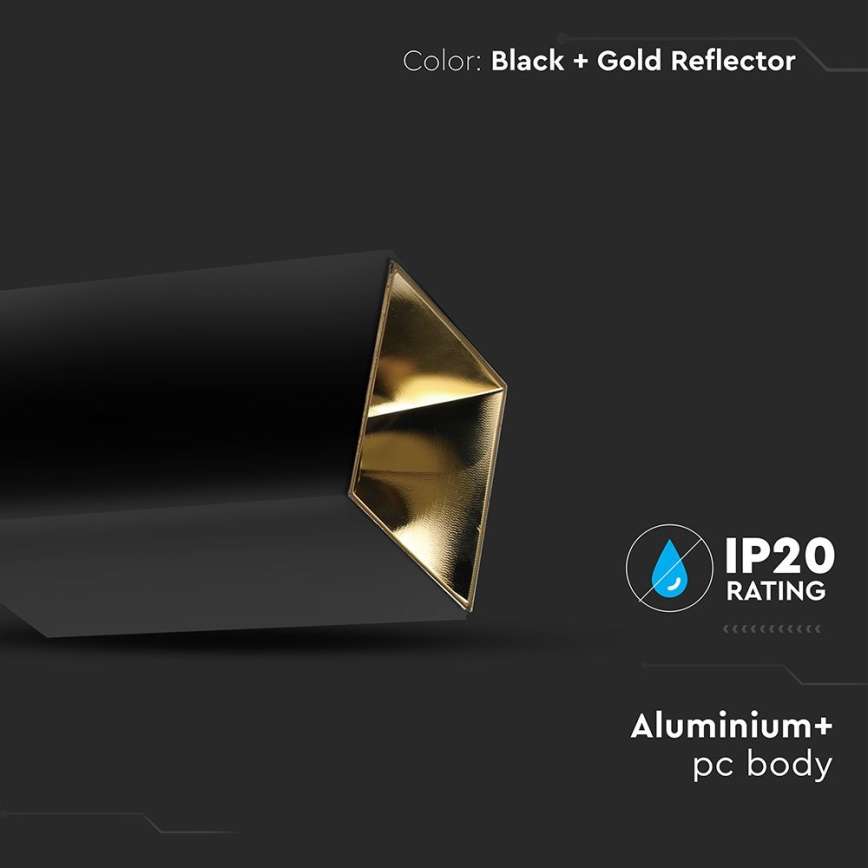 Spotlight 1xGU10/35W/230V svart/guld