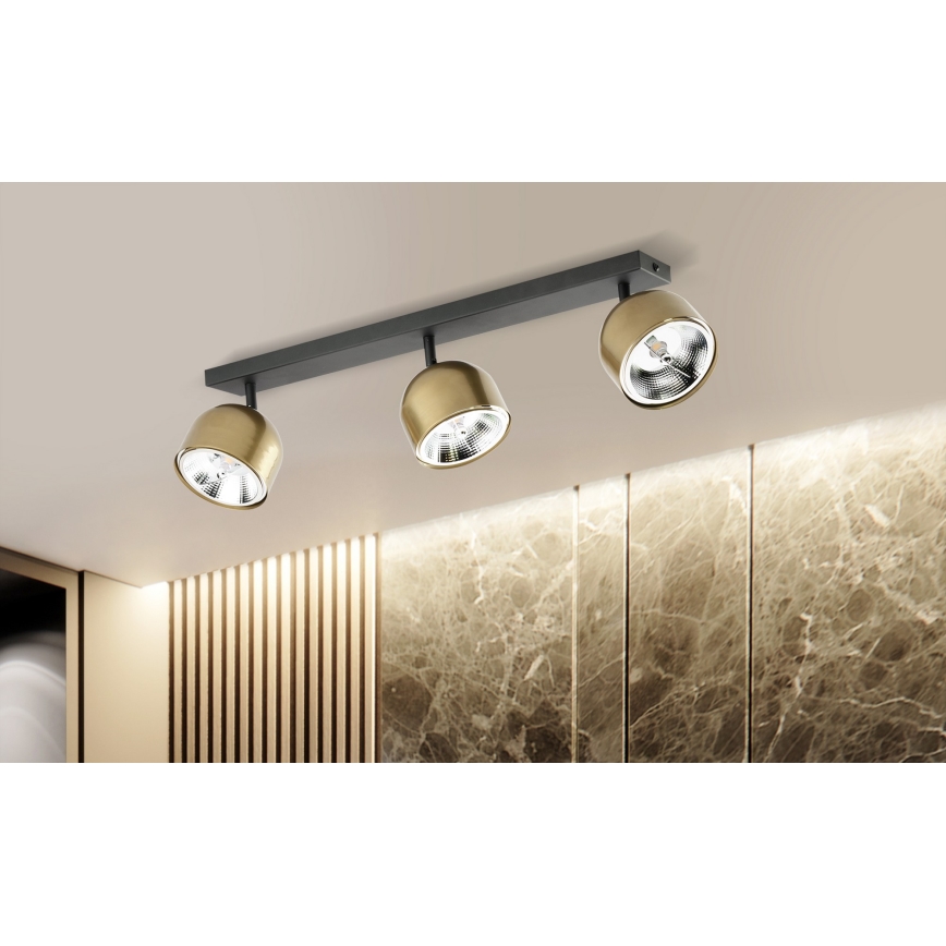 Spotlight ALTEA 3xAR111 GU10/50W/230V guld/svart
