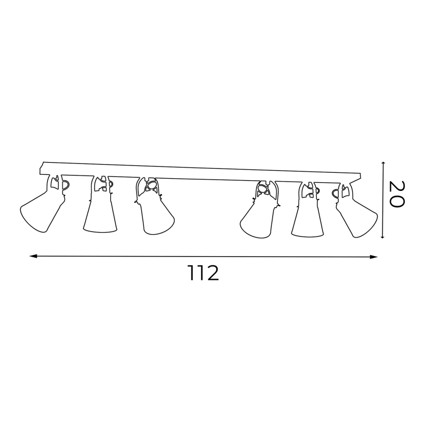 Spotlight AMOS 6xE27/60W/230V