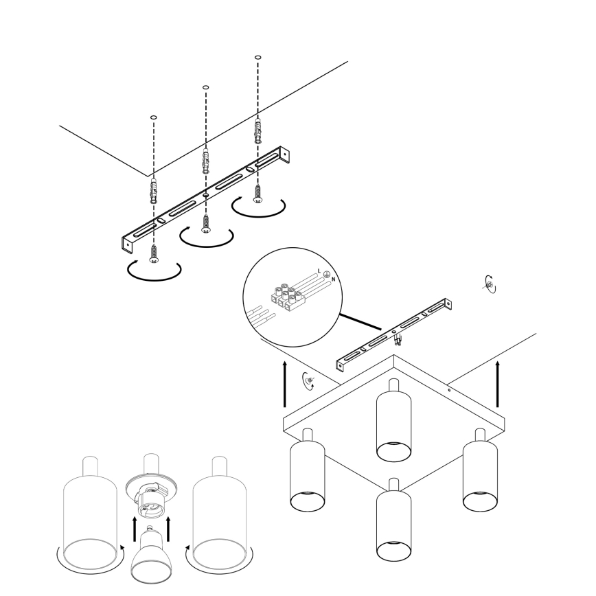 Spotlight ANGIE 4xGU10/35W/230V vit