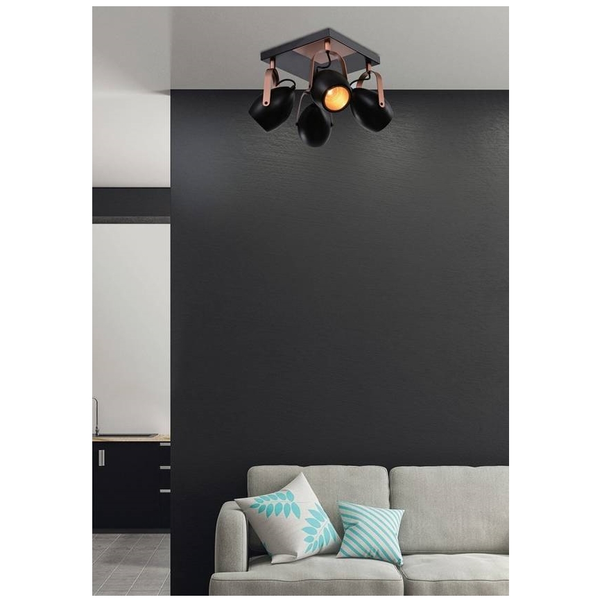 Spotlight ANICA 4xE14/40W/230V svart/koppar