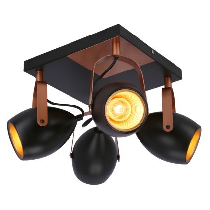 Spotlight ANICA 4xE14/40W/230V svart/koppar