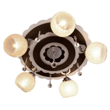 Spotlight ARONA 5xE27/15W/230V+LED svart