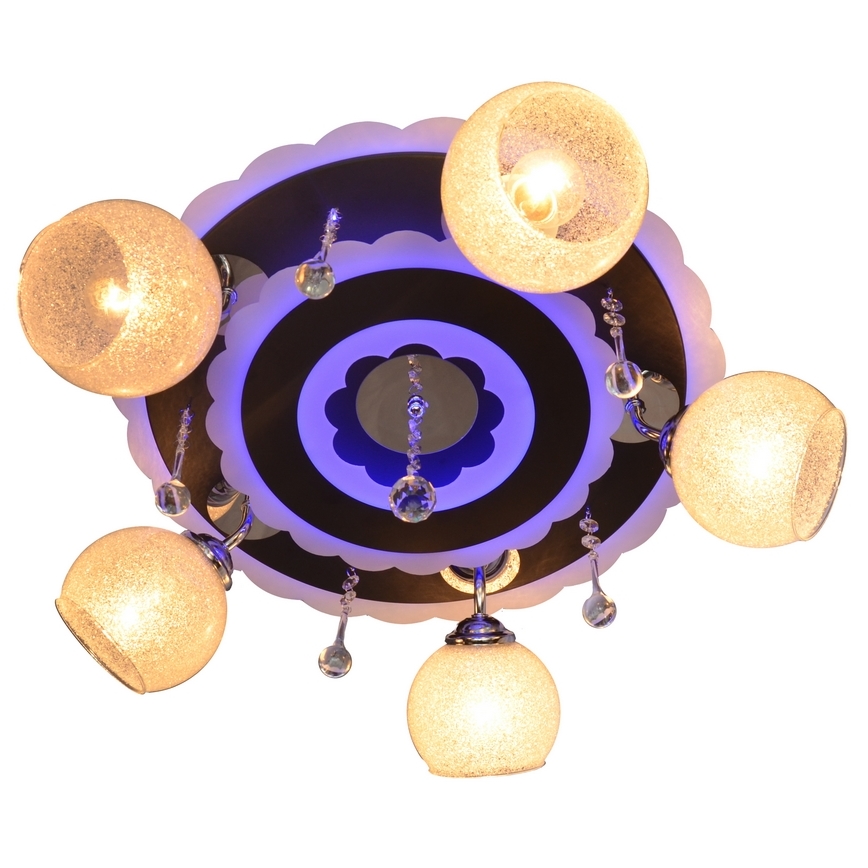 Spotlight ARONA 5xE27/15W/230V+LED svart