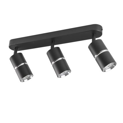 Spotlight BAMBOO 3xGU10/10W/230V svart