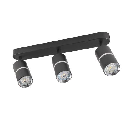 Spotlight BAMBOO 3xGU10/10W/230V svart