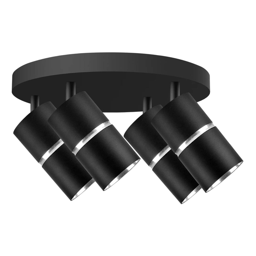 Spotlight BAMBOO 4xGU10/10W/230V svart