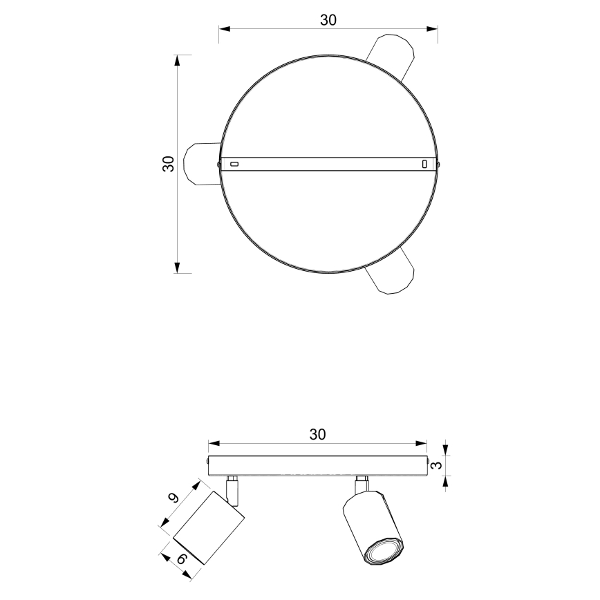 Spotlight BELLO 3xGU10/8W/230V vit