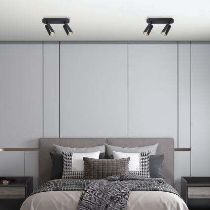 Spotlight BLOMMA 2xGU10/8W/230V svart