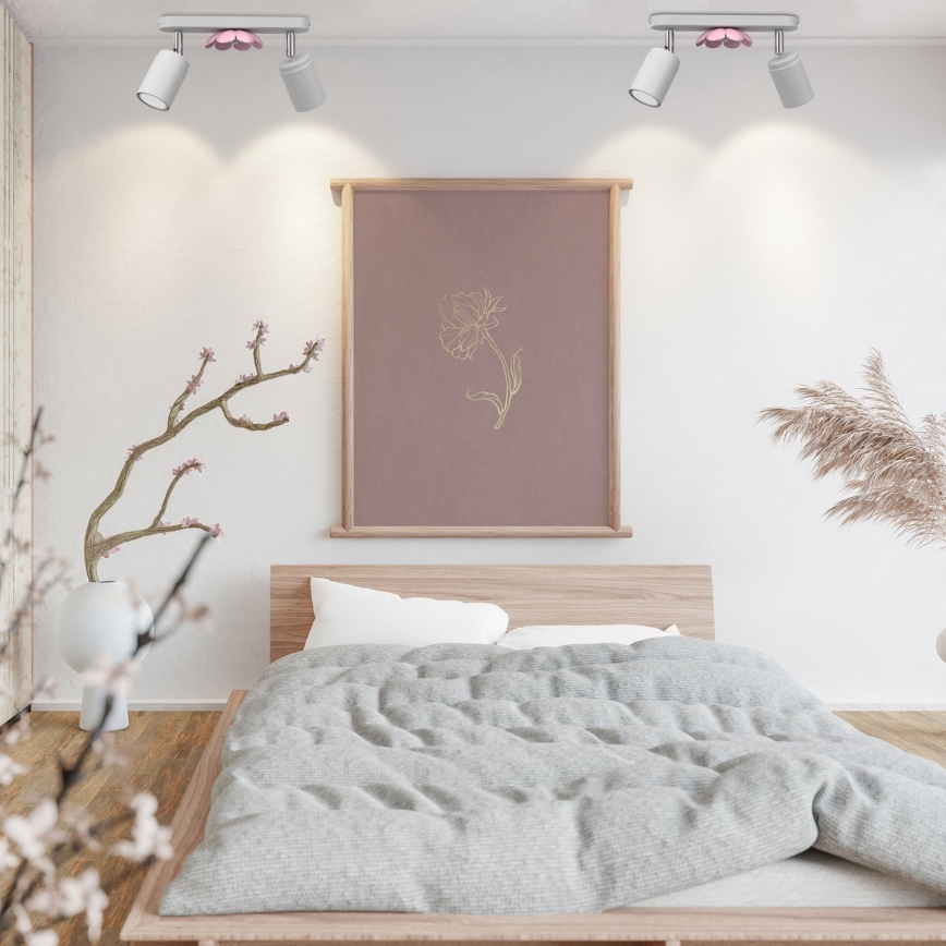 Spotlight BLOMMA 2xGU10/8W/230V vit