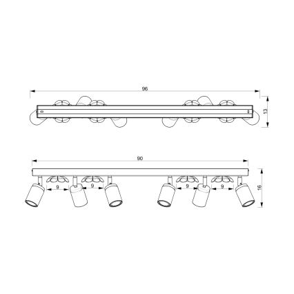 Spotlight BLOMMA 6xGU10/8W/230V matt krom