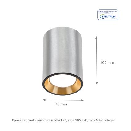 Spotlight CHLOE 1xGU10/35W/230V rund matt krom/guld