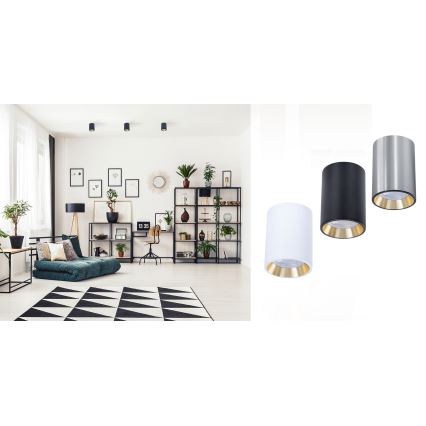 Spotlight CHLOE 1xGU10/35W/230V rund svart/guld
