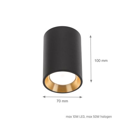 Spotlight CHLOE 1xGU10/35W/230V rund svart/guld