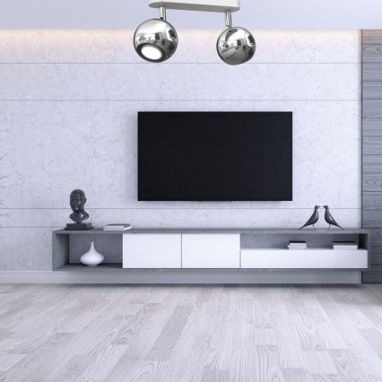 Spotlight COMET 2xGU10/8W/230V vit/skinande krom