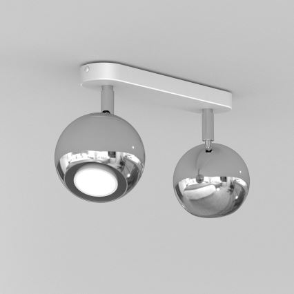 Spotlight COMET 2xGU10/8W/230V vit/skinande krom