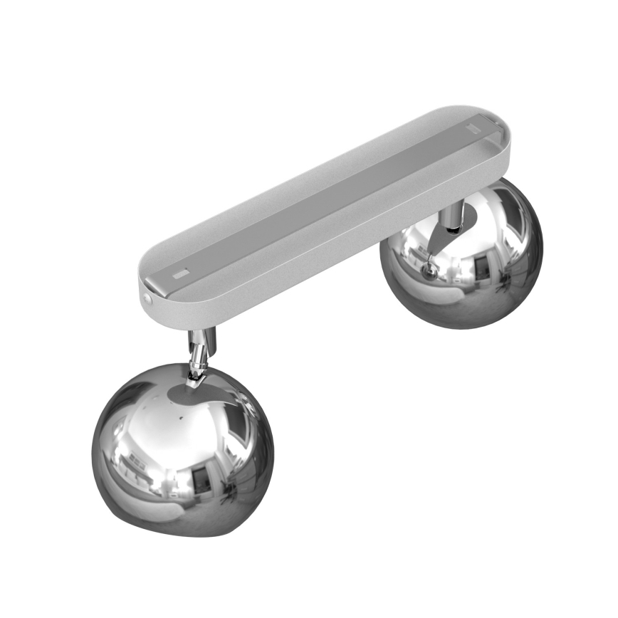 Spotlight COMET 2xGU10/8W/230V vit/skinande krom