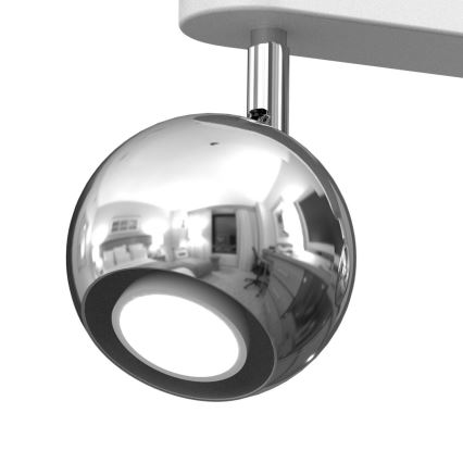 Spotlight COMET 2xGU10/8W/230V vit/skinande krom