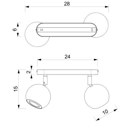 Spotlight COMET 2xGU10/8W/230V vit/skinande krom