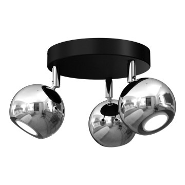 Spotlight COMET 3xGU10/8W/230V svart/skinande krom