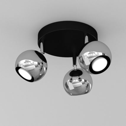 Spotlight COMET 3xGU10/8W/230V svart/skinande krom