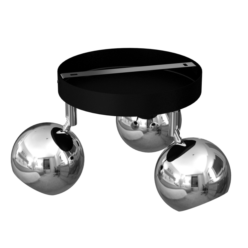 Spotlight COMET 3xGU10/8W/230V svart/skinande krom