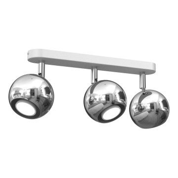 Spotlight COMET 3xGU10/8W/230V vit/skinande krom