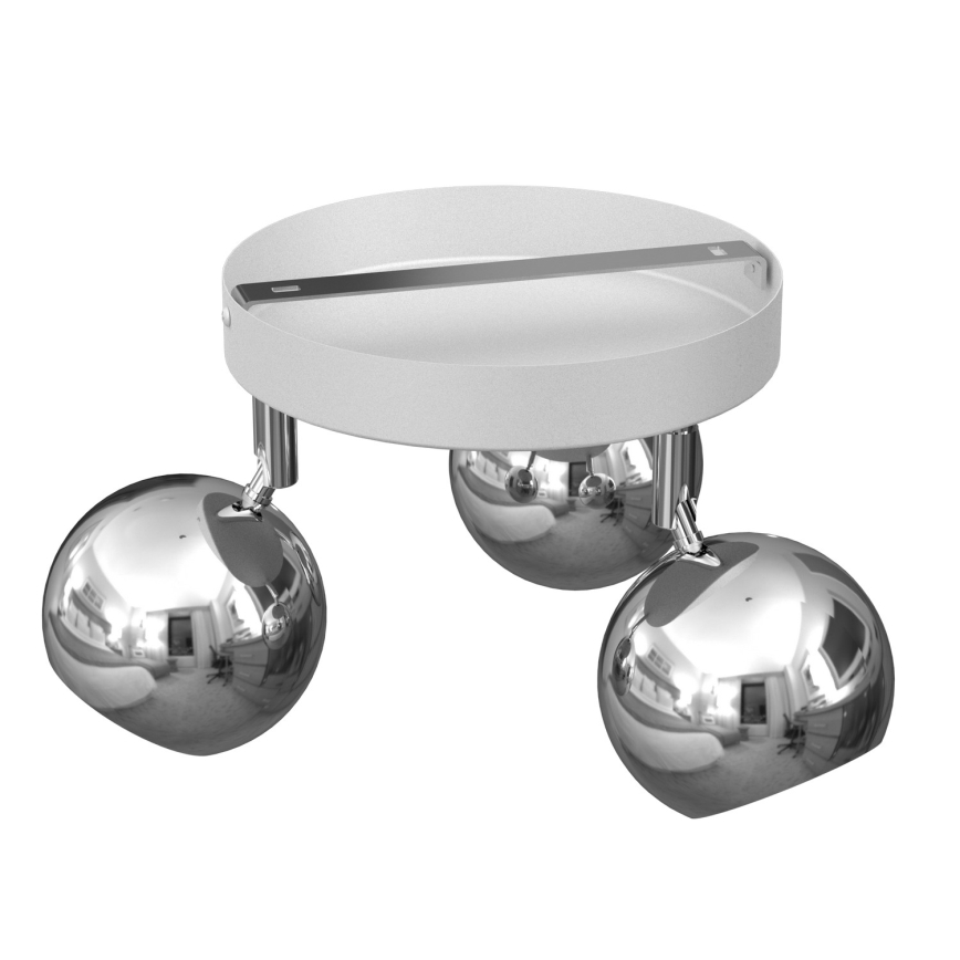 Spotlight COMET 3xGU10/8W/230V vit/skinande krom