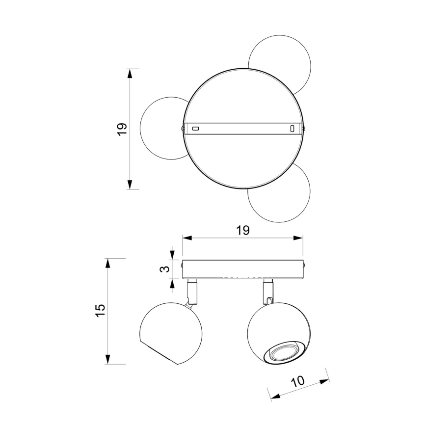 Spotlight COMET 3xGU10/8W/230V vit/skinande krom