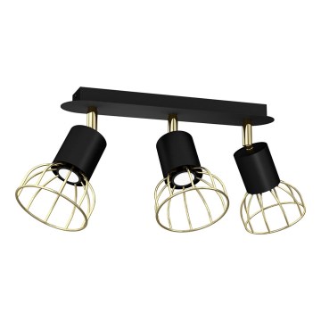 Spotlight  DANTE 3xGU10/25W/230V svart /gyllene 