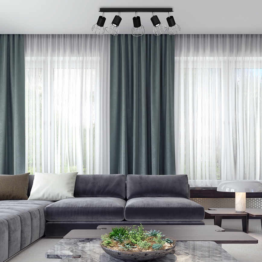 Spotlight  DANTE 5xGU10/25W/230V svart /skinande krom 